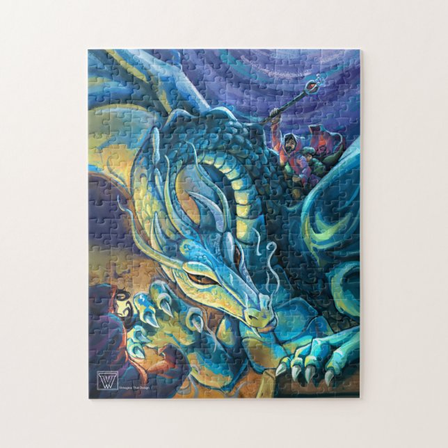 Blue Dragon Rider Jigsaw Puzzle (Vertical)