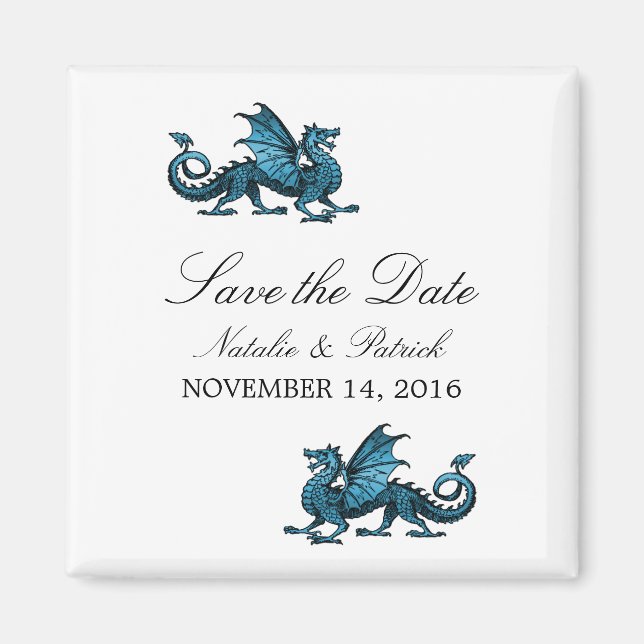 Blue Dragon Save the Date Magnet (Front)