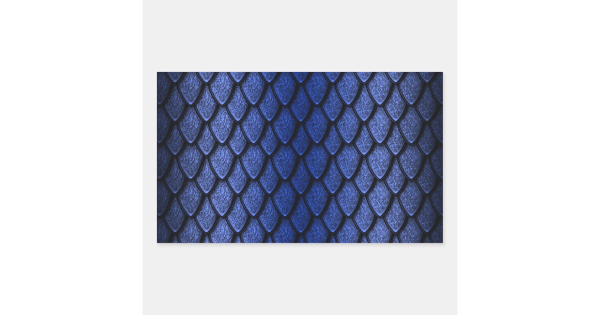 Blue Dragon Scales Rectangular Sticker | Zazzle