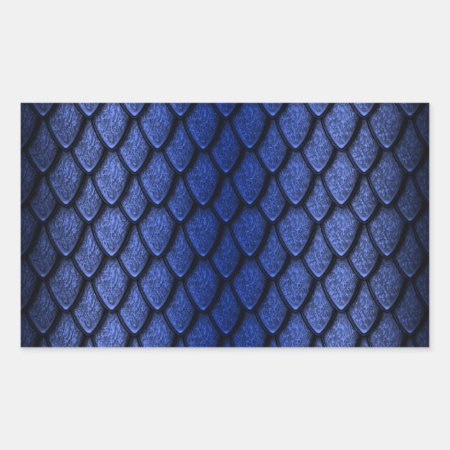 Blue Dragon Scales Rectangular Sticker (Front)