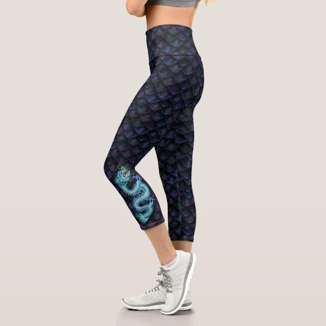 Blue Dragon Scales with Blue Dragon Capri Leggings (Left)