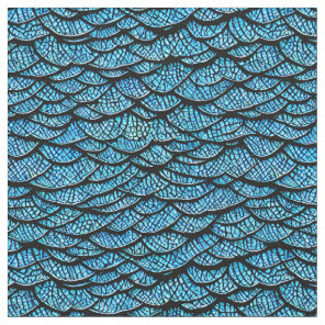 Blue Dragon Skin Mermaid Scales Fabric
