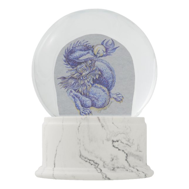 Blue Dragon Snow Globe (Front)