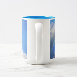 Blue Dragon Soaring Skies  Two-Tone Coffee Mug