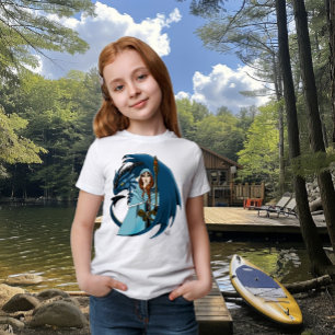 Blue Dragon Sorceress Snowflakes T-Shirt