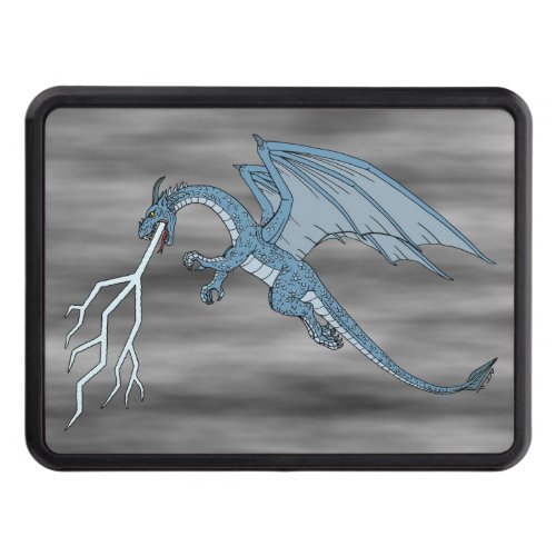 Blue Dragon Spitting Lightning Hitch Cover