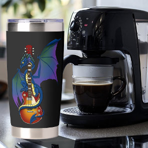 Blue Dragon Sunburst Guitar Music Insulated Tumbler