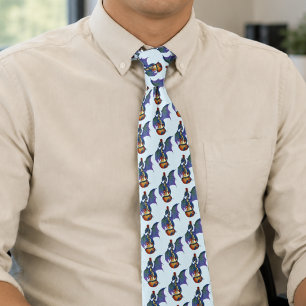 Blue Dragon Sunburst Guitar Music Neck Tie