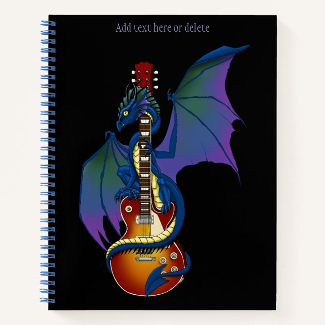 Blue Dragon Sunburst Guitar Music Notebook (Front)