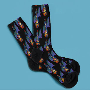 Blue Dragon Sunburst Guitar Music Socks
