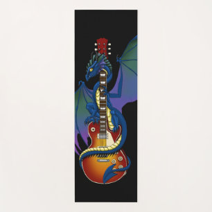 Blue Dragon Sunburst Guitar Music Yoga Mat