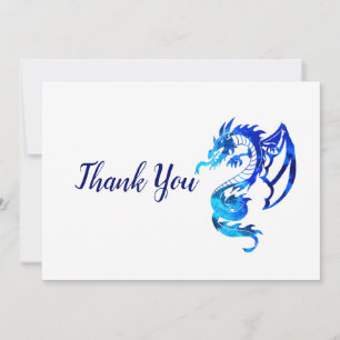 Blue Dragon Tribal Tattoo Thank You Card