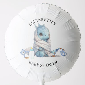 Blue  Dragon Watercolor Baby Shower  Balloon