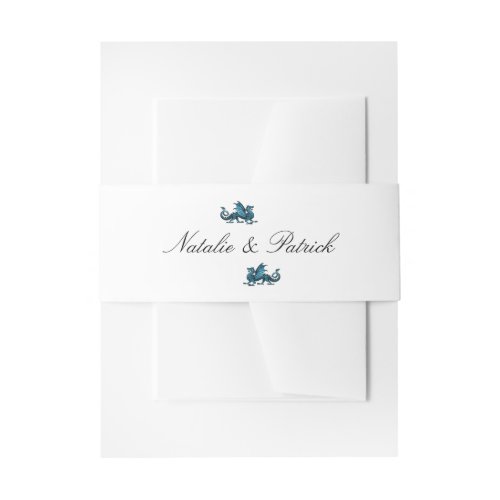 Blue Dragon Wedding Belly Bands Invitation Belly Band