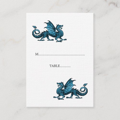 Blue Dragon Wedding Place Card
