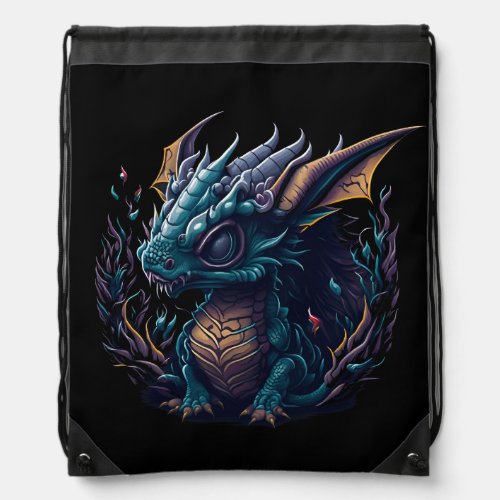 blue_dragon_with_purple_head_purple_head drawstring bag