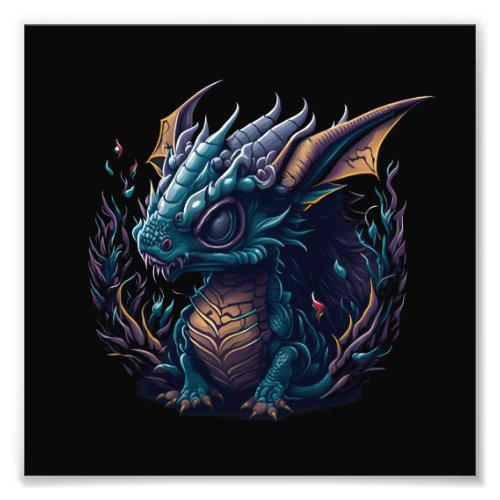 blue_dragon_with_purple_head_purple_head photo print