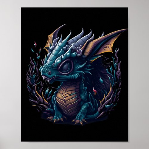 blue_dragon_with_purple_head_purple_head poster