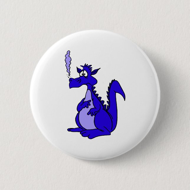 Blue Dragon with smoke Button (Front)