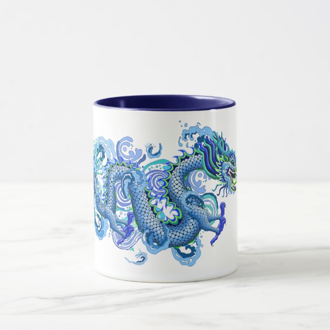 Blue Dragon With Water Splash Mug (Center)