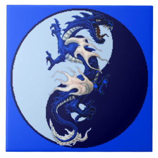 Blue Dragon Yin Yang tile