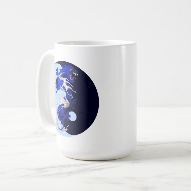 Blue Dragon YinYang Coffee Mug (Front Left)