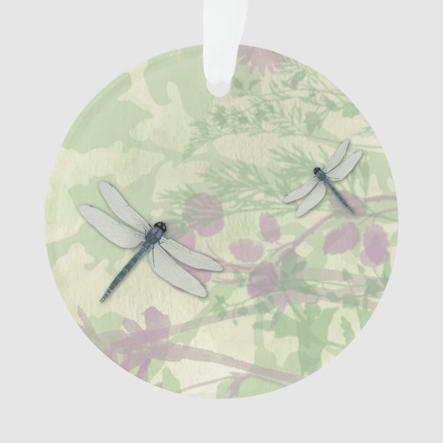 Blue Dragonflies Acrylic Ornament (Front)