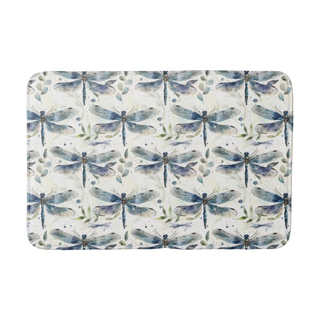 Blue Dragonflies Bath Mat (Front)