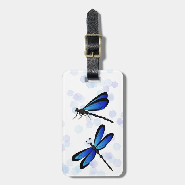 blue dragonflies - luggage tag (Front Vertical)