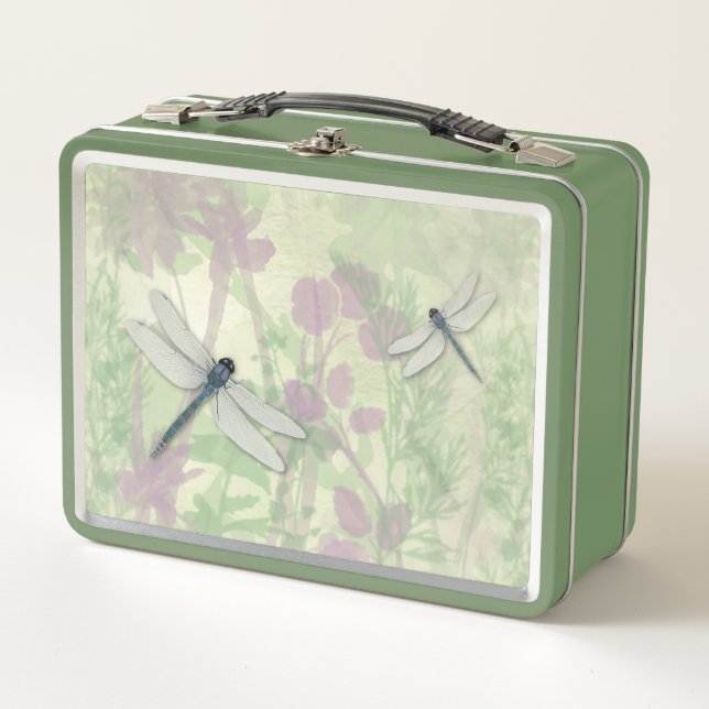 Blue Dragonflies Metal Lunch Box (Front)