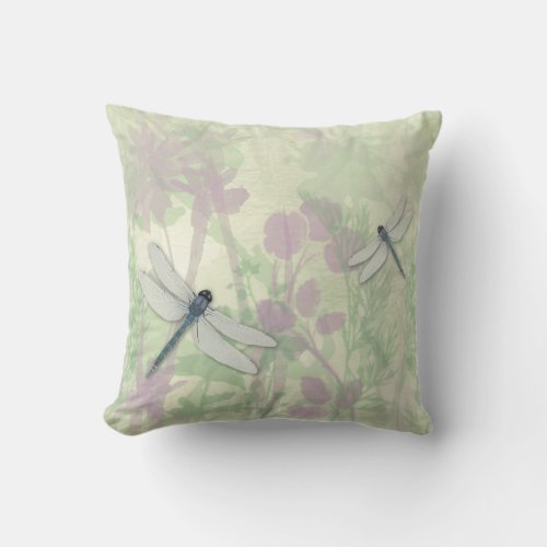Blue Dragonflies Outdoor Pillow