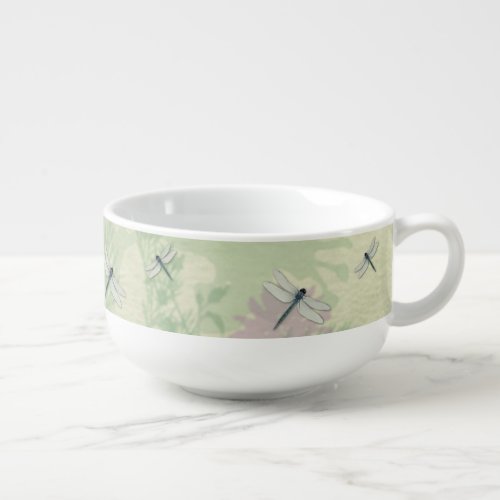 Blue Dragonflies  Soup Mug