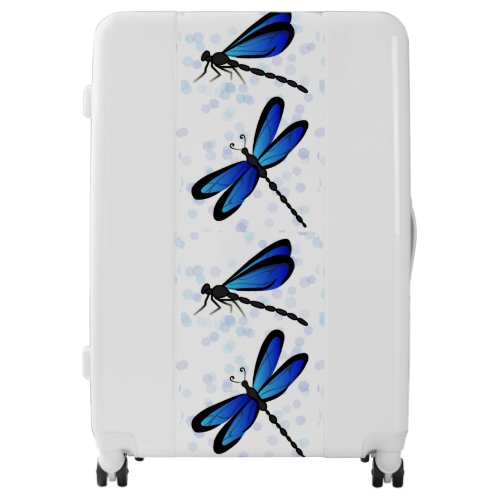 blue dragonflies suitecase luggage
