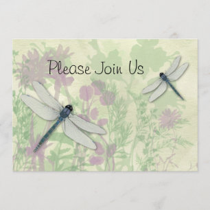 Blue Dragonflies Wedding Invitation