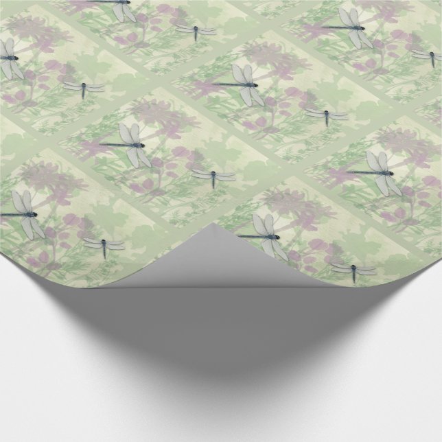 Blue Dragonflies Wrapping Paper (Corner)