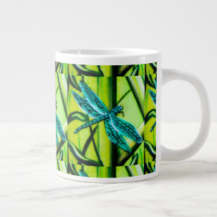 Blue Dragonfly Abstract Coffee Cup