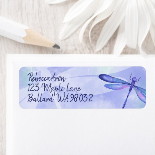Blue Dragonfly Address Mailing Label