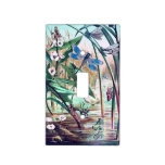 Blue Dragonfly At The Pond Vintage Illustration  Light Switch Cover at Zazzle