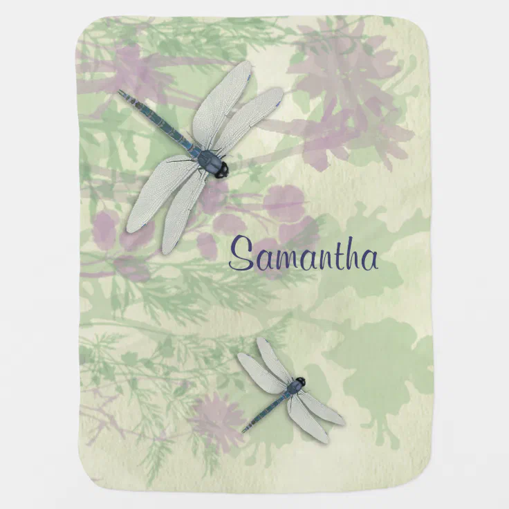 Blue Dragonfly Baby Blanket Zazzle