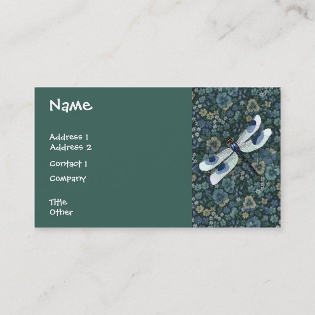 Blue Dragonfly Business Card (Front)