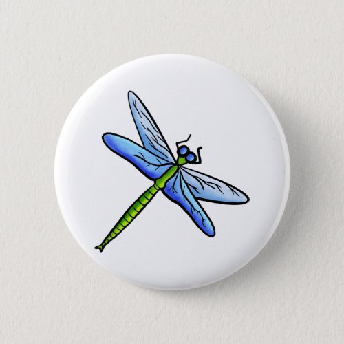 Blue Dragonfly Button