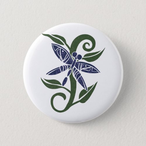 Blue Dragonfly Button