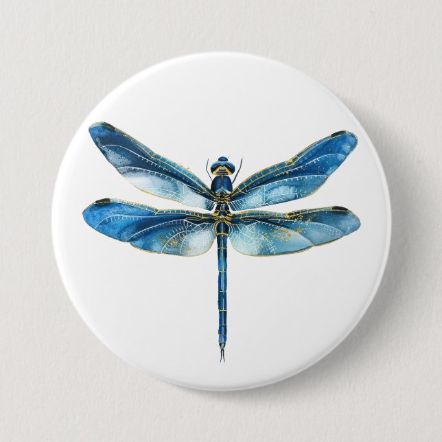 Blue dragonfly  button (Front)
