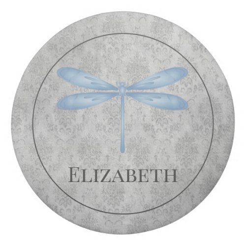 Blue Dragonfly Damask Eraser