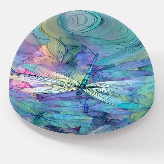 Blue Dragonfly Dream Paperweight (Angled)