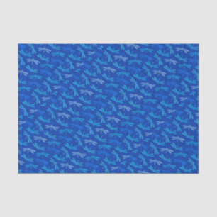 Blue Dragonfly Elegant Cobalt Blue Birthday Tissue Paper