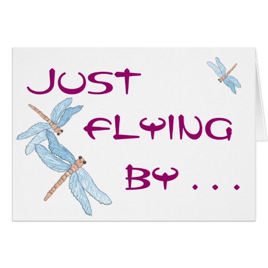 Blue Dragonfly Fly By Cards (Front Horizontal)