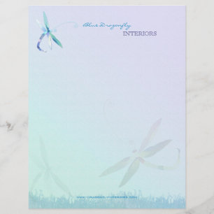 Blue Dragonfly Interior Design Business Letterhead