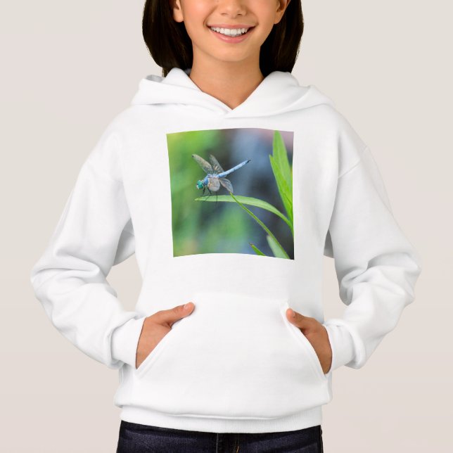 Blue Dragonfly Kid's Hoodie (Front)