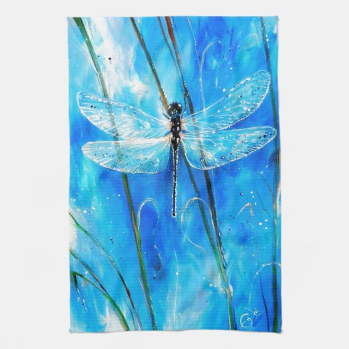 Blue Dragonfly Kitchen Towel